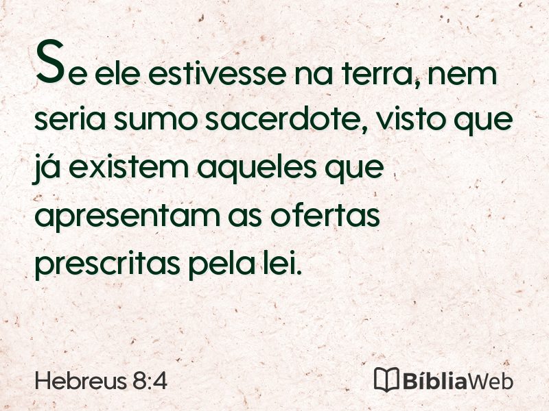 Hebreus 8:4 em imagem para compartilhar