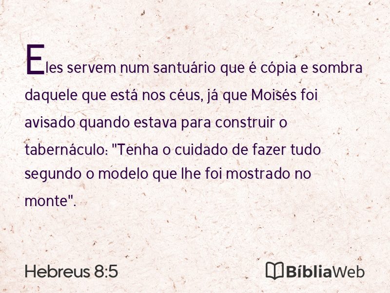 Hebreus 8:5 em imagem para compartilhar