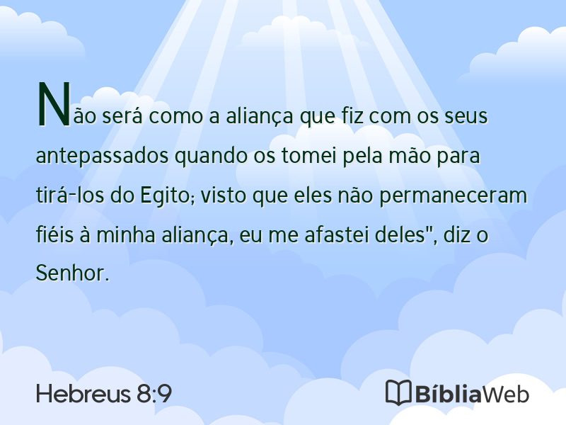 Hebreus 8:9 em imagem para compartilhar