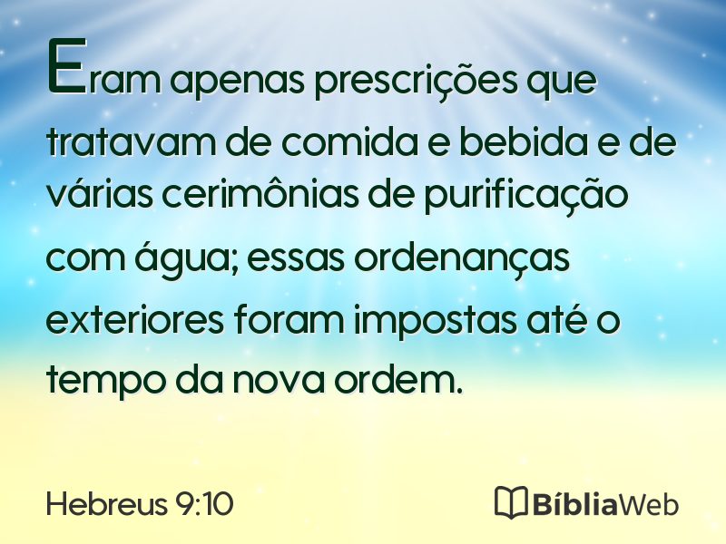 Hebreus 9:10 em imagem para compartilhar