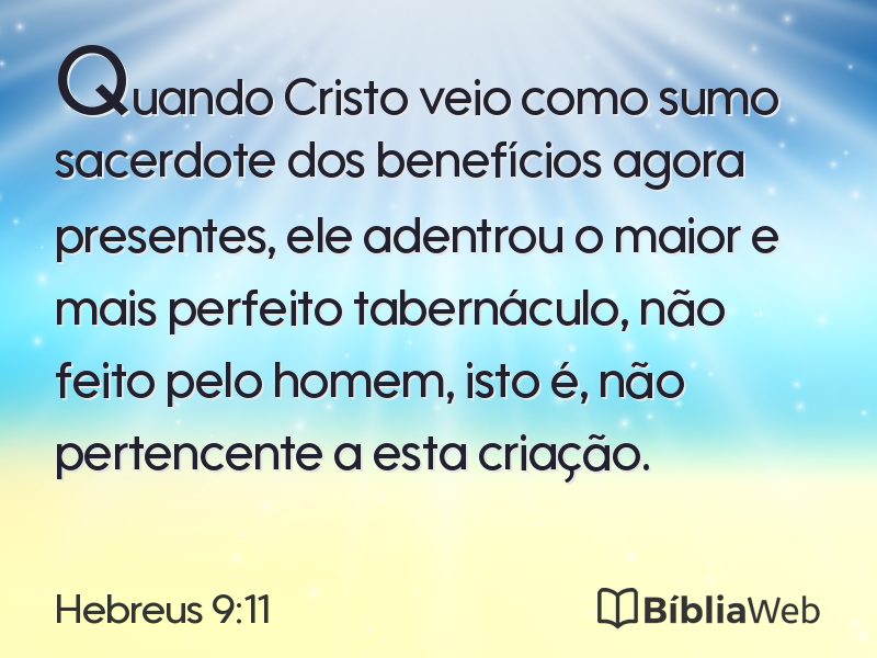 Hebreus 9:11 em imagem para compartilhar