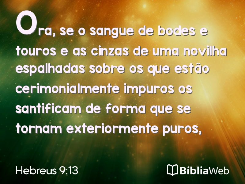 Hebreus 9:13 em imagem para compartilhar