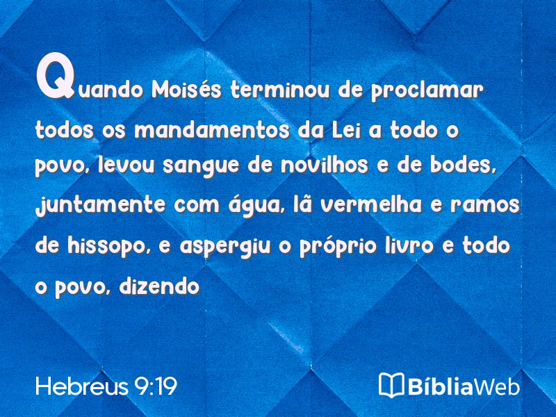 Hebreus 9:19 em imagem para compartilhar