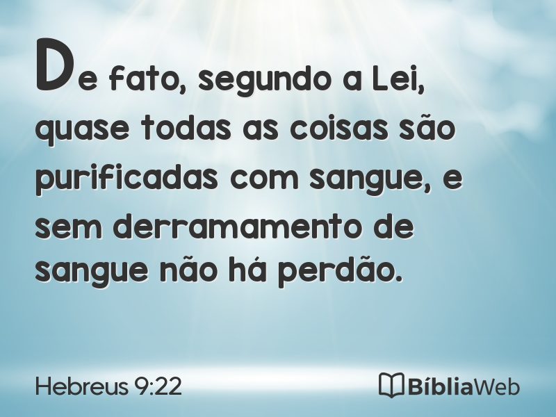 Hebreus 9:22 em imagem para compartilhar