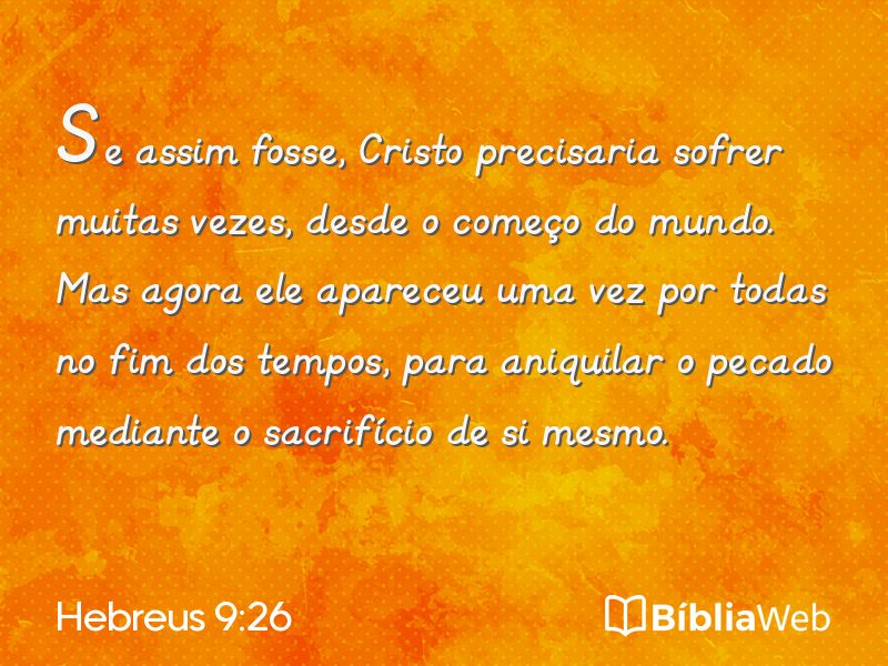 Hebreus 9:26 em imagem para compartilhar