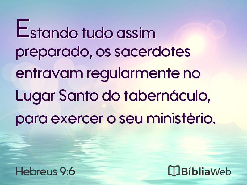 Hebreus 9:6 em imagem para compartilhar
