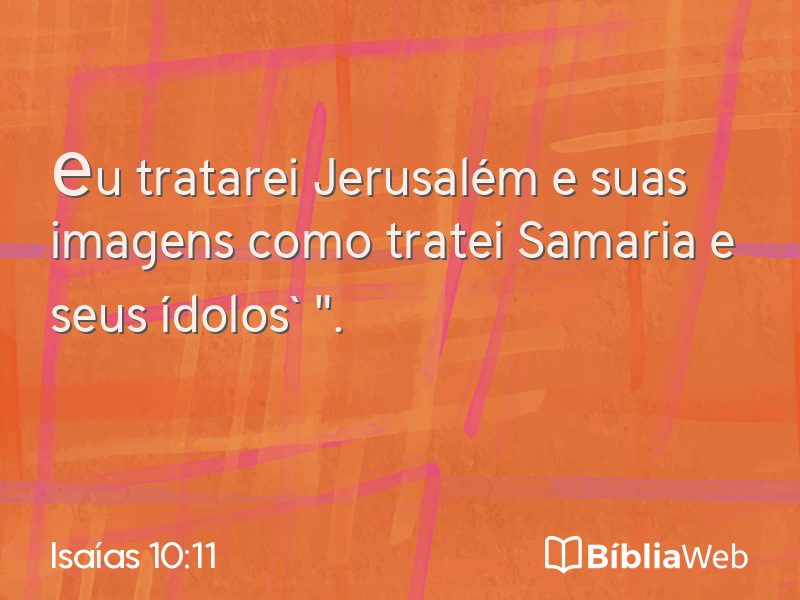 Isaías 10:11 em imagem para compartilhar