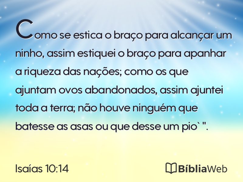 Isaías 10:14 em imagem para compartilhar