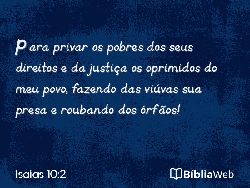 Isaías 10:2 em imagem para compartilhar