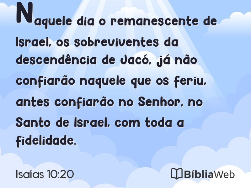 Isaías 10:20 em imagem para compartilhar
