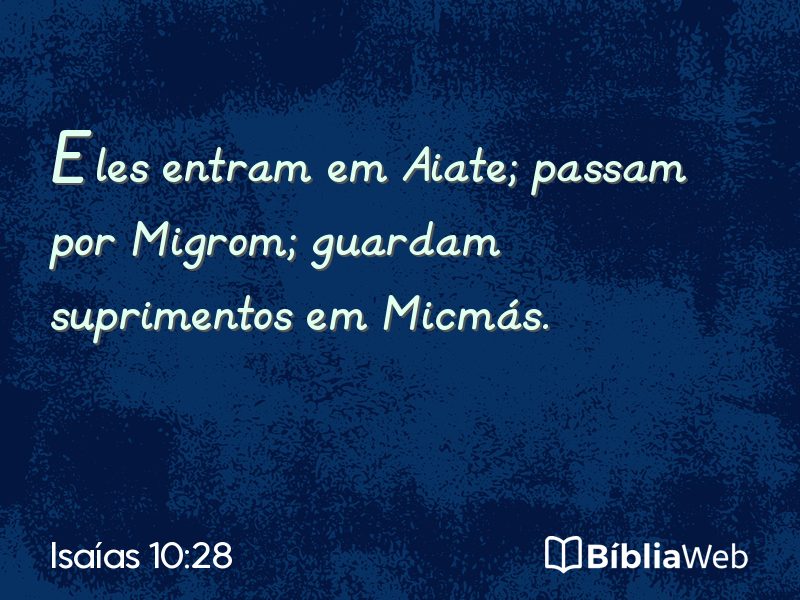 Isaías 10:28 em imagem para compartilhar