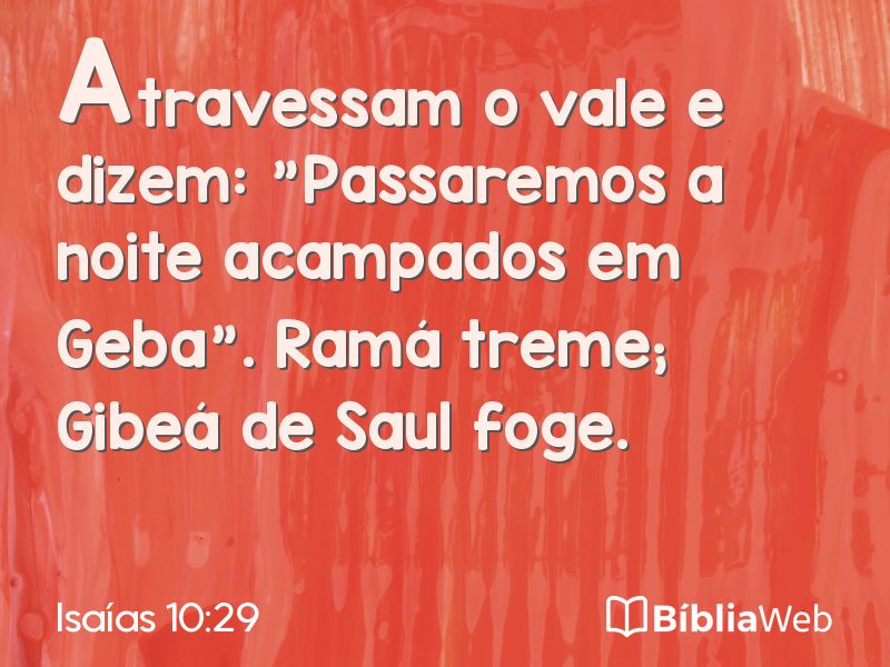 Isaías 10:29 em imagem para compartilhar