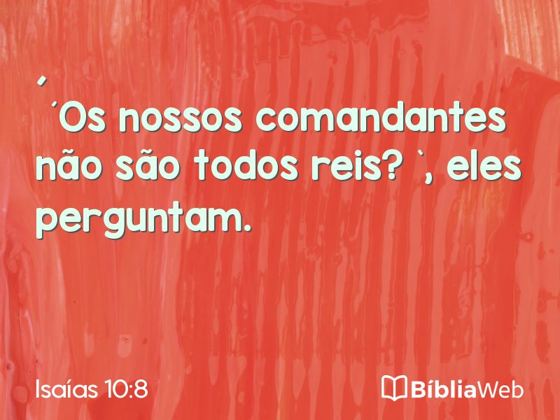 Isaías 10:8 em imagem para compartilhar