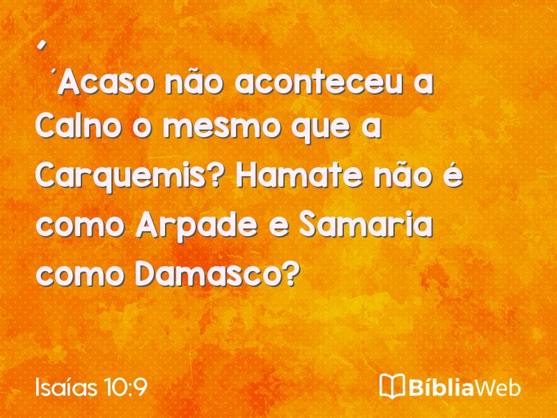 Isaías 10:9 em imagem para compartilhar