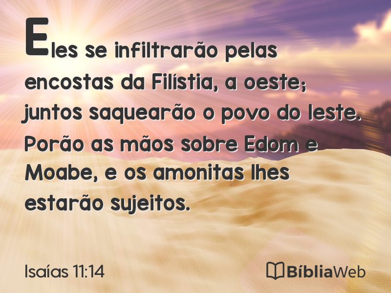 Isaías 11:14 em imagem para compartilhar