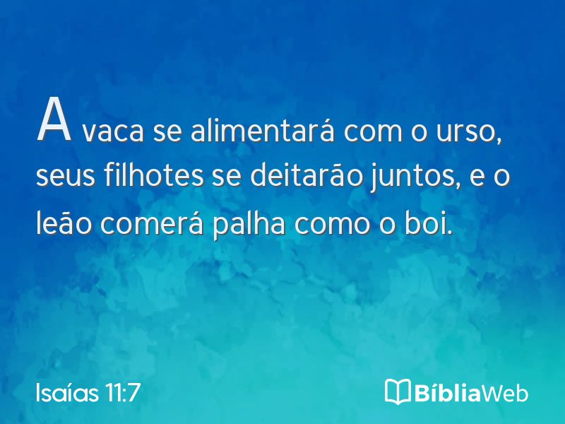 Isaías 11:7 em imagem para compartilhar