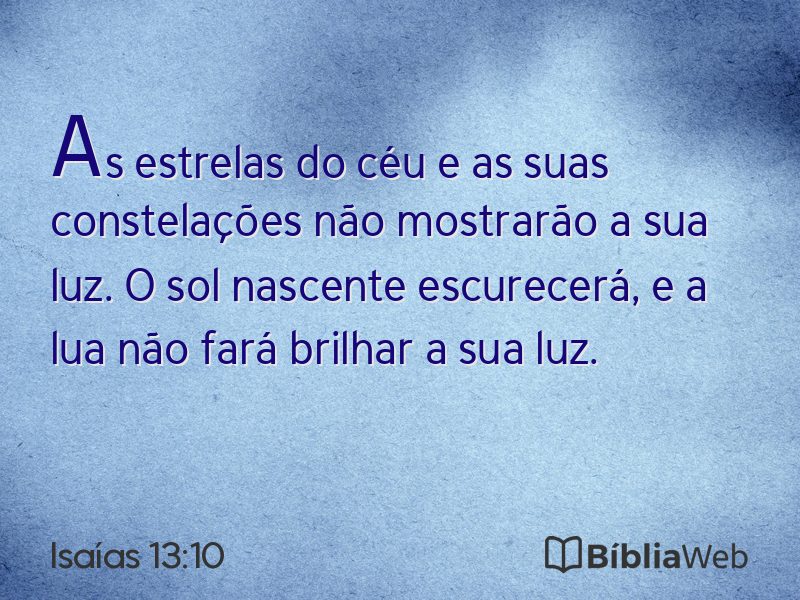Isaías 13:10 em imagem para compartilhar