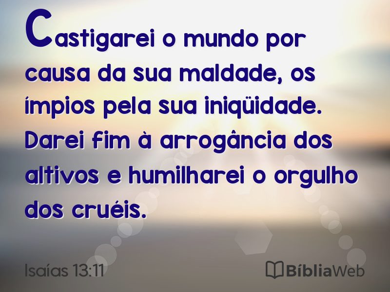 Isaías 13:11 em imagem para compartilhar