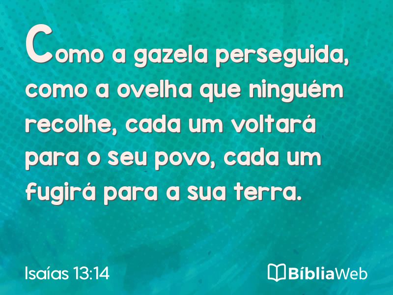 Isaías 13:14 em imagem para compartilhar
