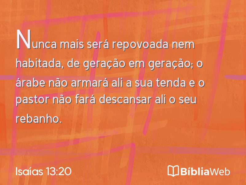 Isaías 13:20 em imagem para compartilhar