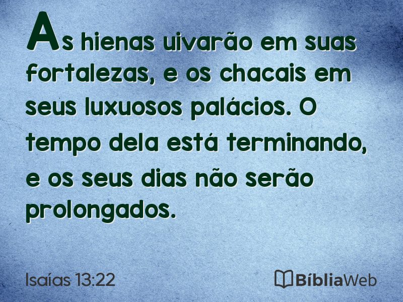 Isaías 13:22 em imagem para compartilhar