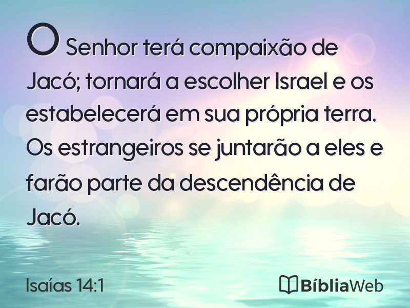 Isaías 14:1 em imagem para compartilhar