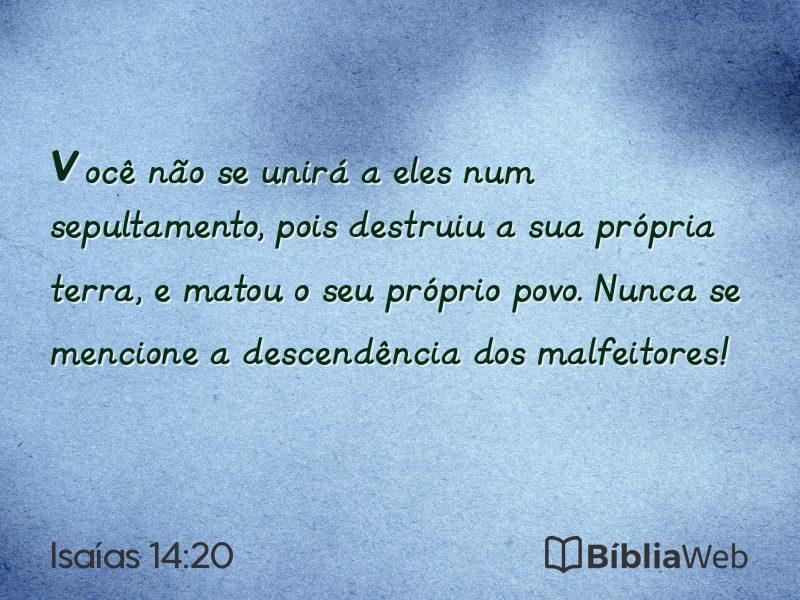Isaías 14:20 em imagem para compartilhar
