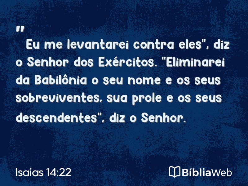 Isaías 14:22 em imagem para compartilhar