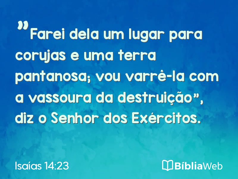 Isaías 14:23 em imagem para compartilhar