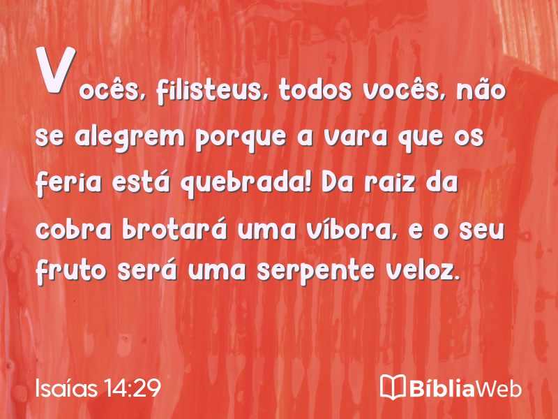 Isaías 14:29 em imagem para compartilhar