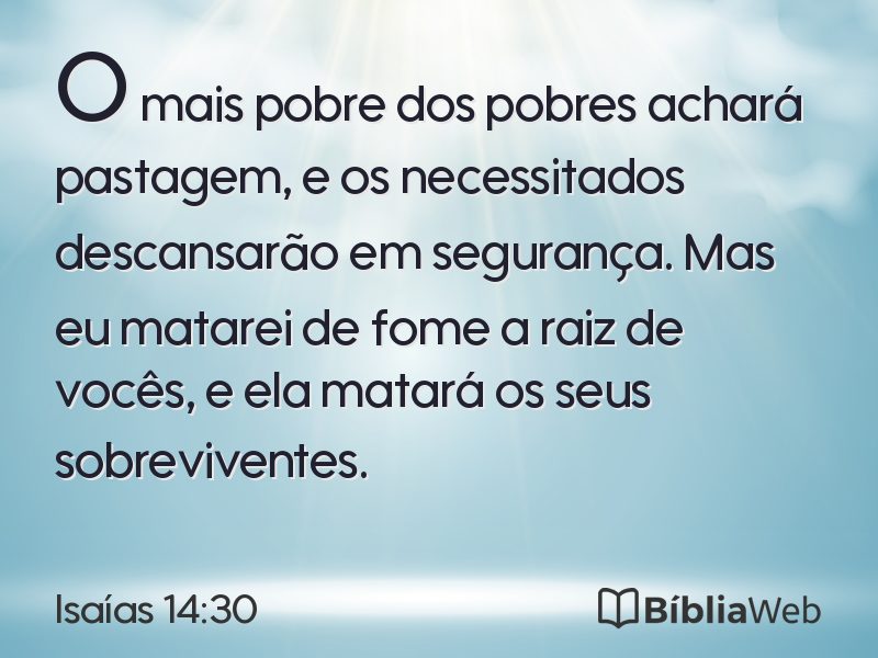 Isaías 14:30 em imagem para compartilhar