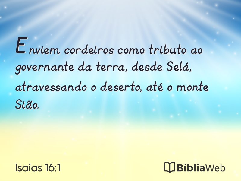 Isaías 16:1 em imagem para compartilhar
