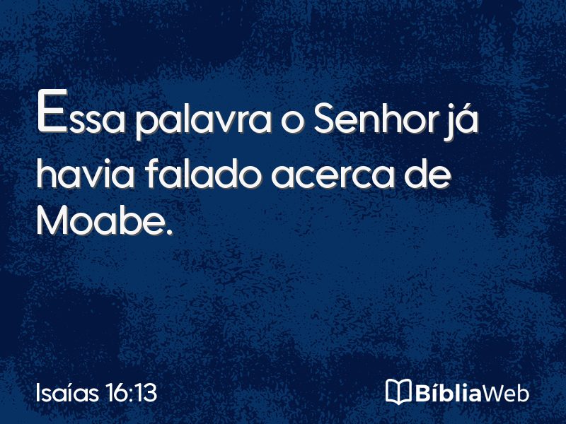 Isaías 16:13 em imagem para compartilhar