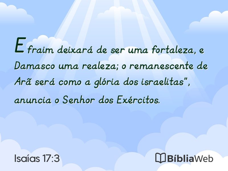 Isaías 17:3 em imagem para compartilhar