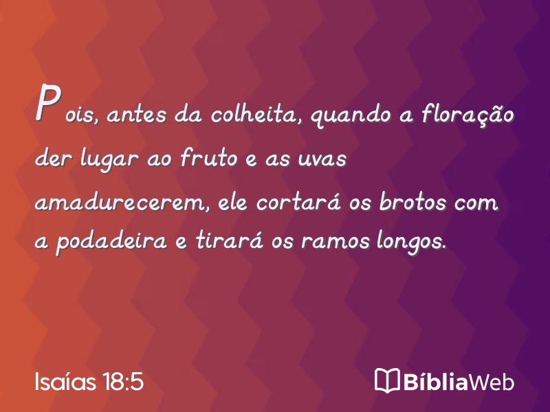 Isaías 18:5 em imagem para compartilhar