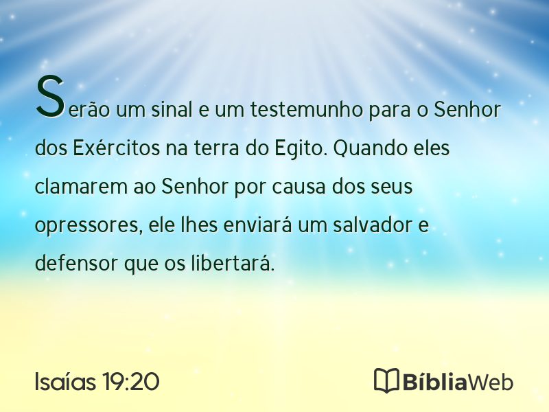Isaías 19:20 em imagem para compartilhar