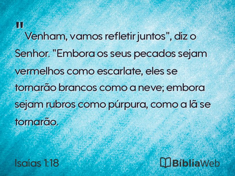 Isaías 1:18 em imagem para compartilhar