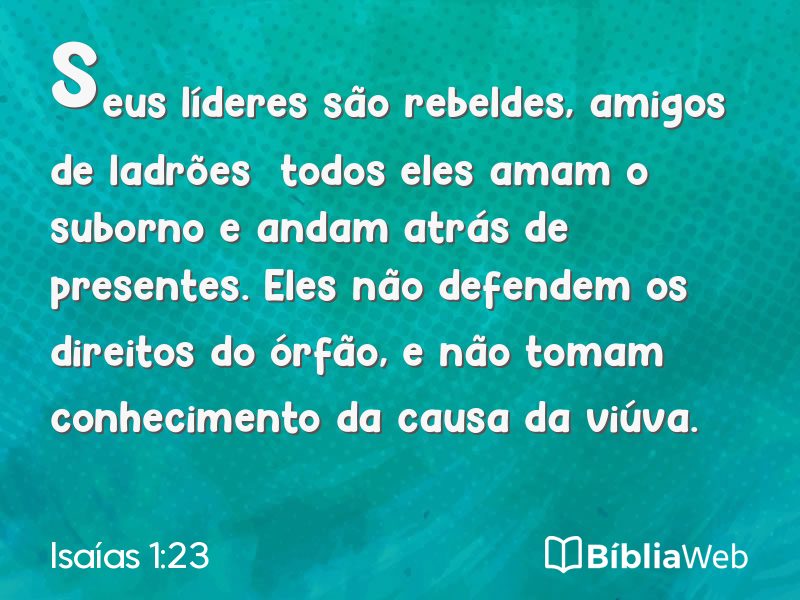 Isaías 1:23 em imagem para compartilhar