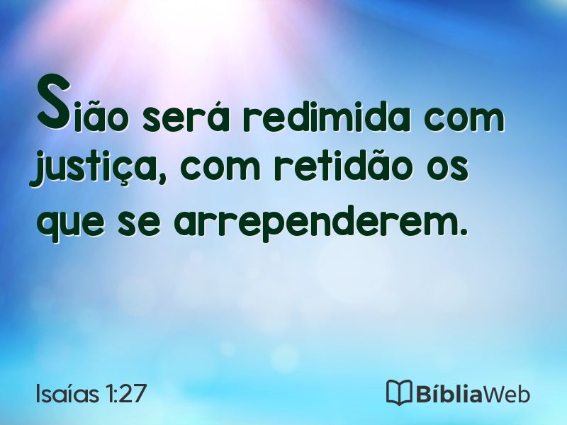 Isaías 1:27 em imagem para compartilhar