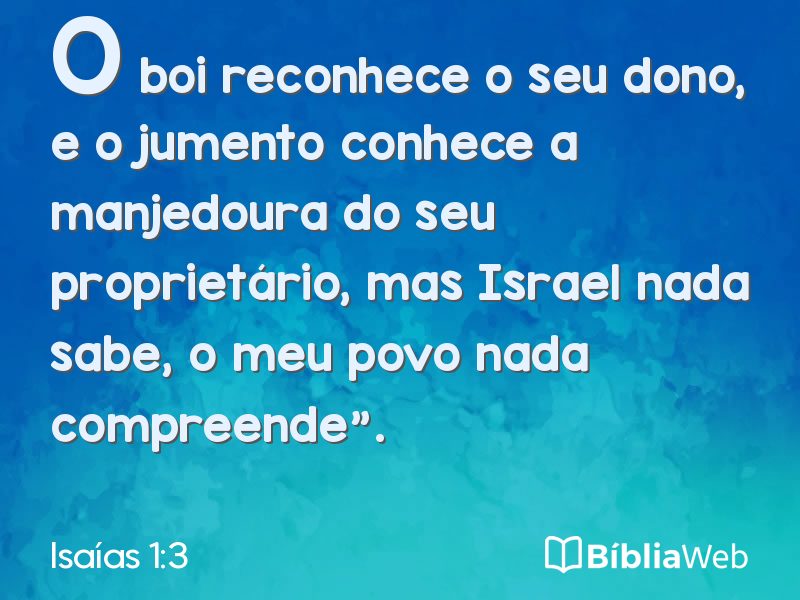 Isaías 1:3 em imagem para compartilhar