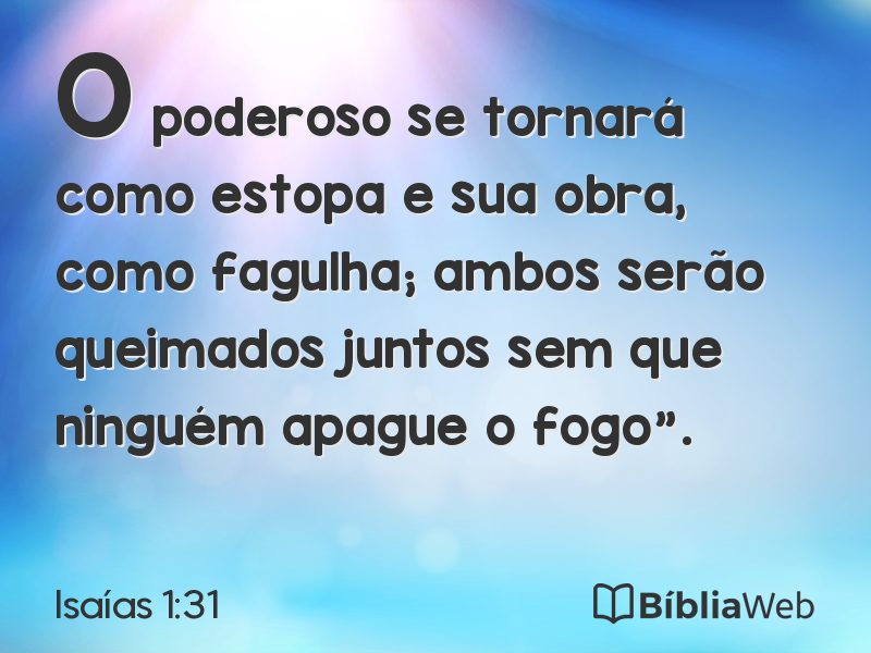 Isaías 1:31 em imagem para compartilhar