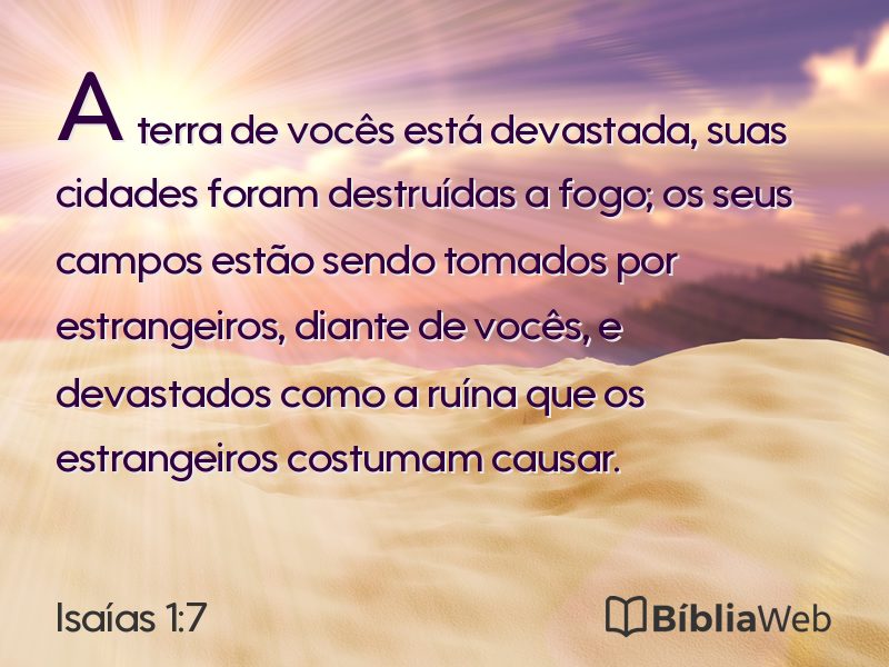 Isaías 1:7 em imagem para compartilhar