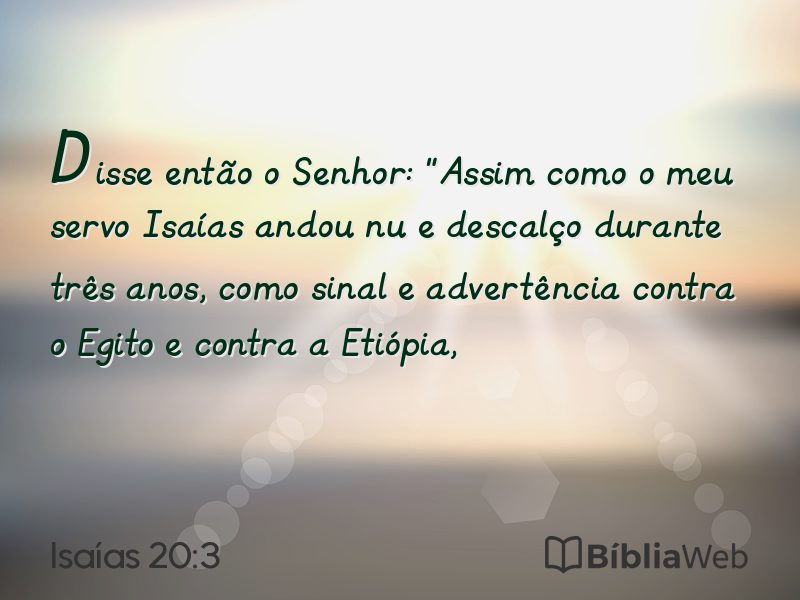 Isaías 20:3 em imagem para compartilhar
