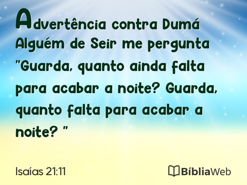 Isaías 21:11 em imagem para compartilhar