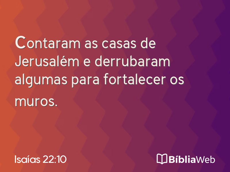 Isaías 22:10 em imagem para compartilhar