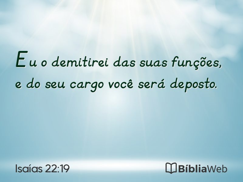 Isaías 22:19 em imagem para compartilhar