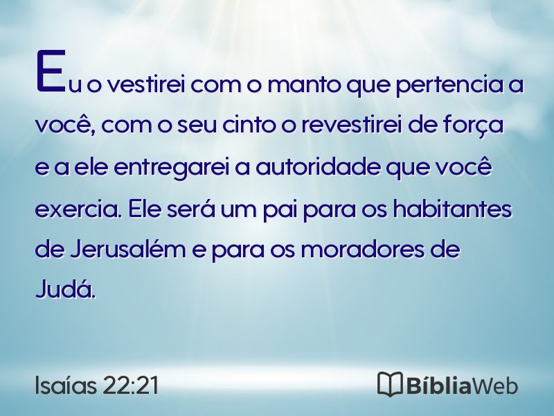 Isaías 22:21 em imagem para compartilhar