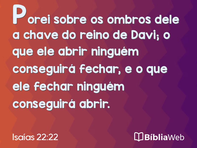 Isaías 22:22 em imagem para compartilhar
