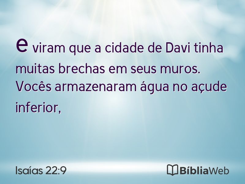 Isaías 22:9 em imagem para compartilhar