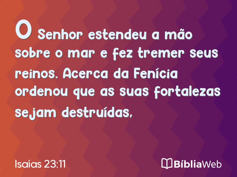 Isaías 23:11 em imagem para compartilhar